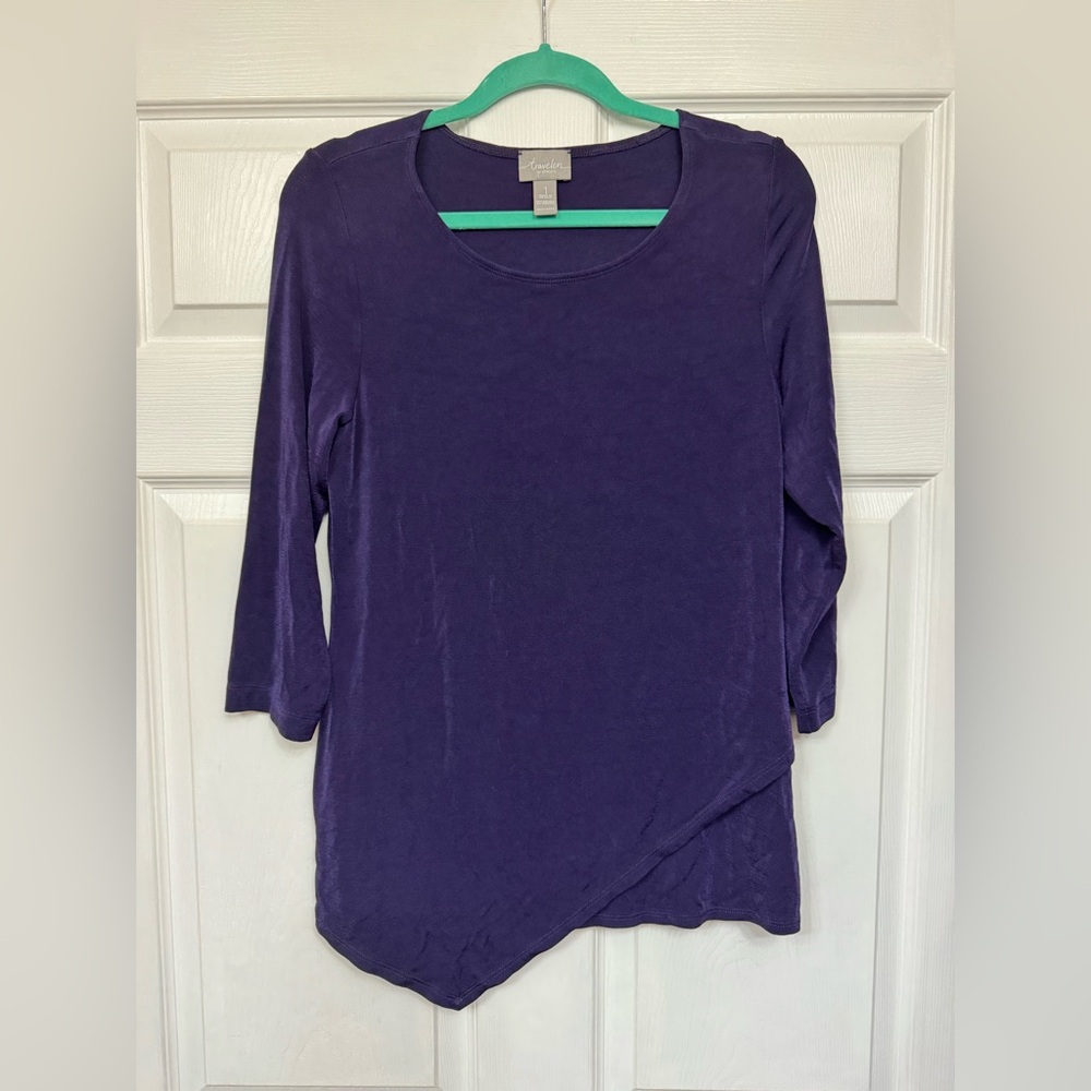 CHICOS  travelers Rich Purple Long Sleeve Top